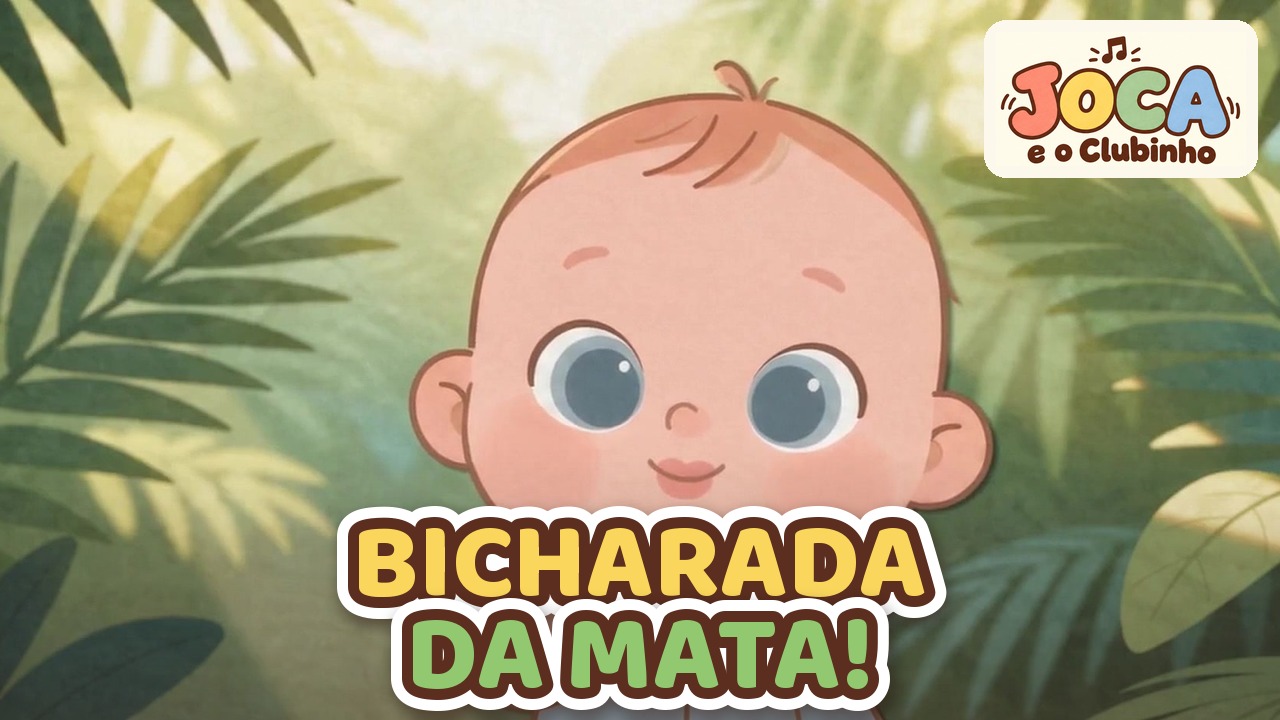 Joca sorri cercado pelas folhagens verdes da mata, no clipe Bicharada da Mata